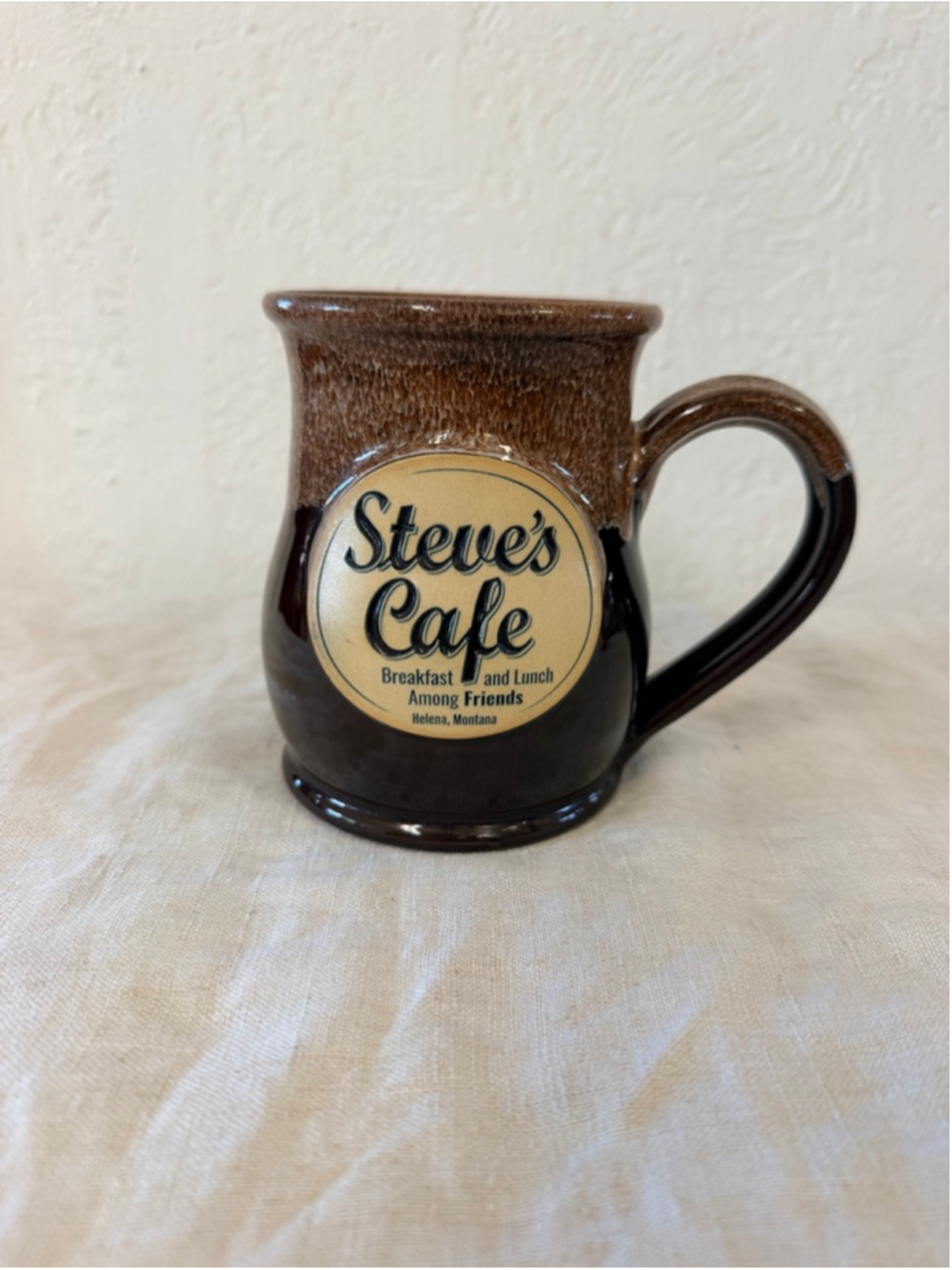 Deneen Pottery Brown & Tan Steve's Cafe Mug from Helena Montana